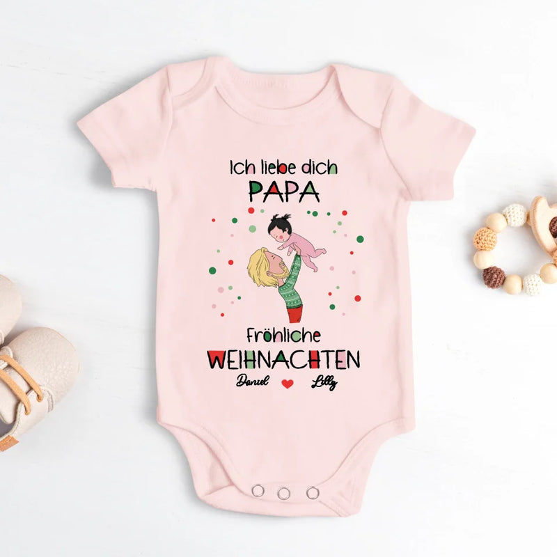 rosa kurzarm Babybody personalisierbar mit Namen - gefertigt con Love & Faith