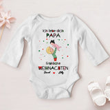 weißer Langarm-Babybody personalisierbar - gefertigt von Love & Faith