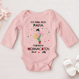 rosafarbener Langarm-Babybody personalisierbar - gefertigt von Love & Faith