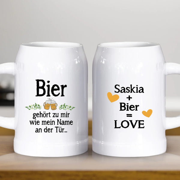 Bier gehört zu mir - Individueller Bierkrug