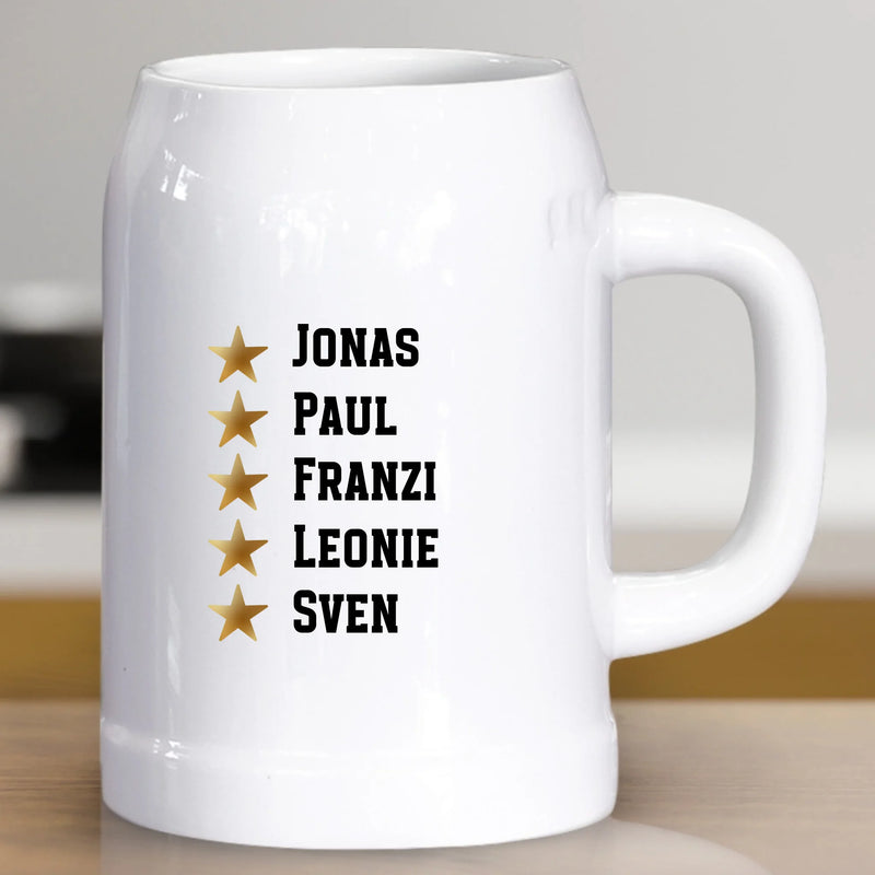 Bester Papa - Personalisierter Bierkrug aus Keramik für Papa