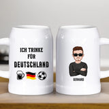 Trinken für Deutschland - Personalisierter Bierkrug zur Fußball EM 2024