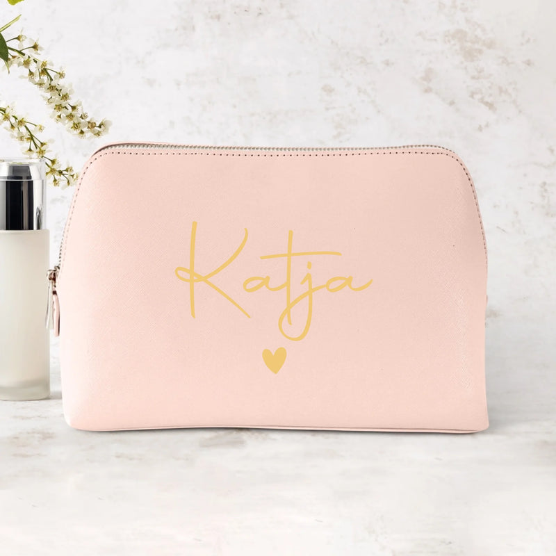 Mein Krimskrams - Personalisierte PU Kosmetiktasche mit Namens-Glanzfolie