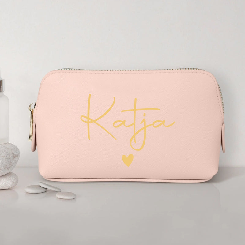 Mein Krimskrams - Personalisierte PU Kosmetiktasche mit Namens-Glanzfolie