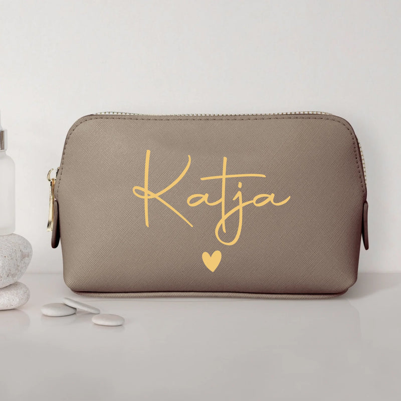Mein Krimskrams - Personalisierte PU Kosmetiktasche mit Namens-Glanzfolie