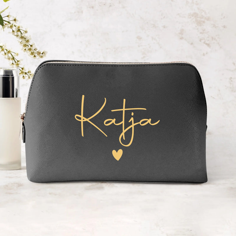 Mein Krimskrams - Personalisierte PU Kosmetiktasche mit Namens-Glanzfolie