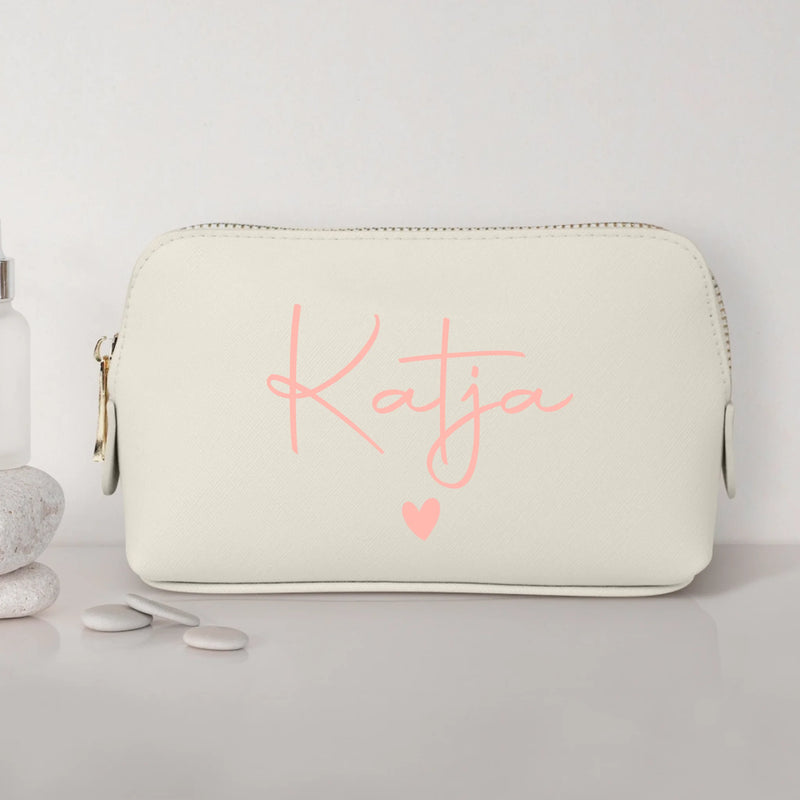 Mein Krimskrams - Personalisierte PU Kosmetiktasche mit Namens-Glanzfolie