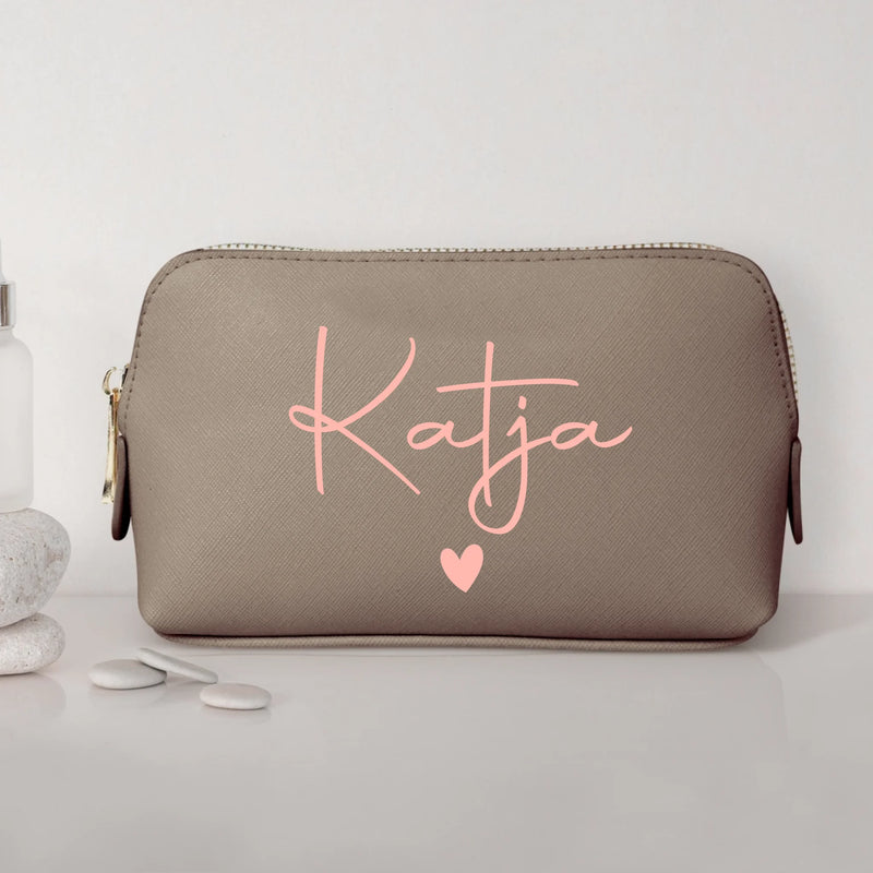 Mein Krimskrams - Personalisierte PU Kosmetiktasche mit Namens-Glanzfolie