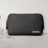 Dein Name - Personalisierte PU Kosmetiktasche mit Namens-Glanzfolie