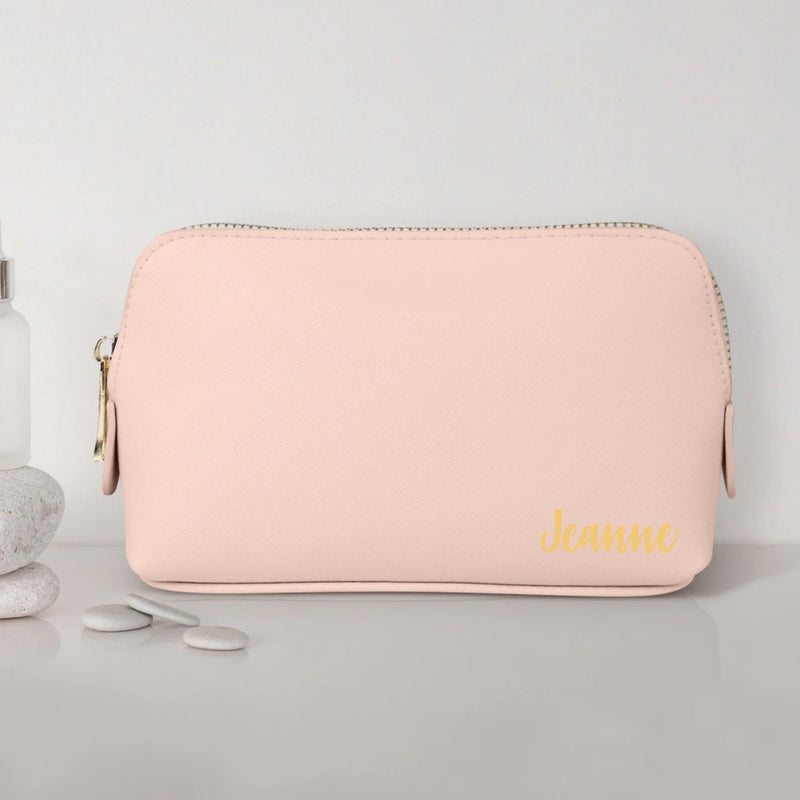 Dein Name - Personalisierte PU Kosmetiktasche mit Namens-Glanzfolie