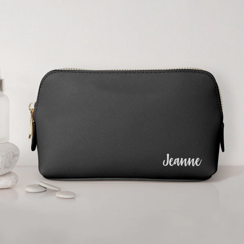 Dein Name - Personalisierte PU Kosmetiktasche mit Namens-Glanzfolie