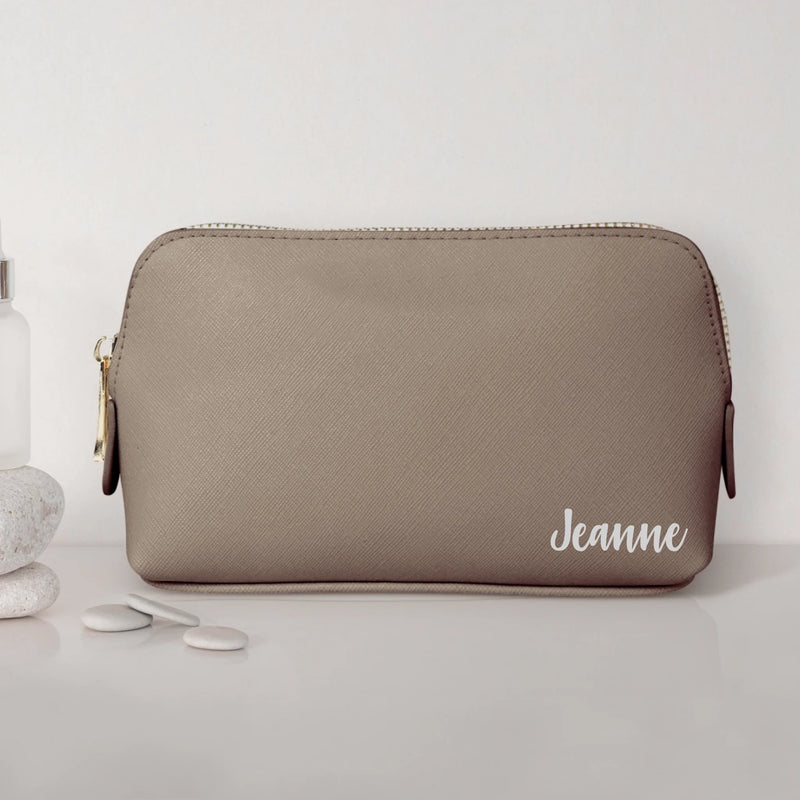 Dein Name - Personalisierte PU Kosmetiktasche mit Namens-Glanzfolie