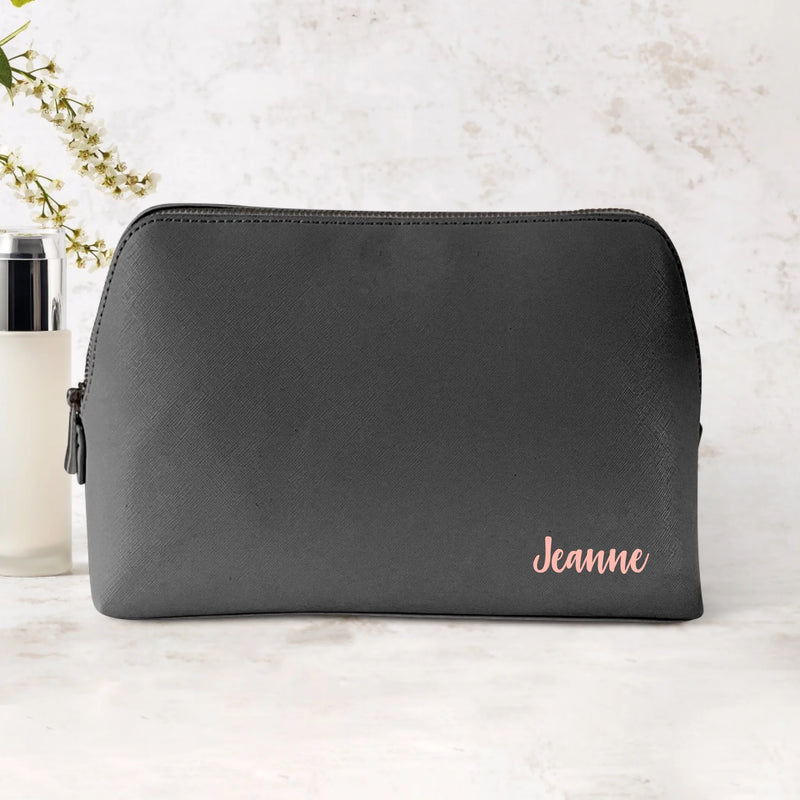 Dein Name - Personalisierte PU Kosmetiktasche mit Namens-Glanzfolie
