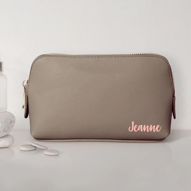 Dein Name - Personalisierte PU Kosmetiktasche mit Namens-Glanzfolie