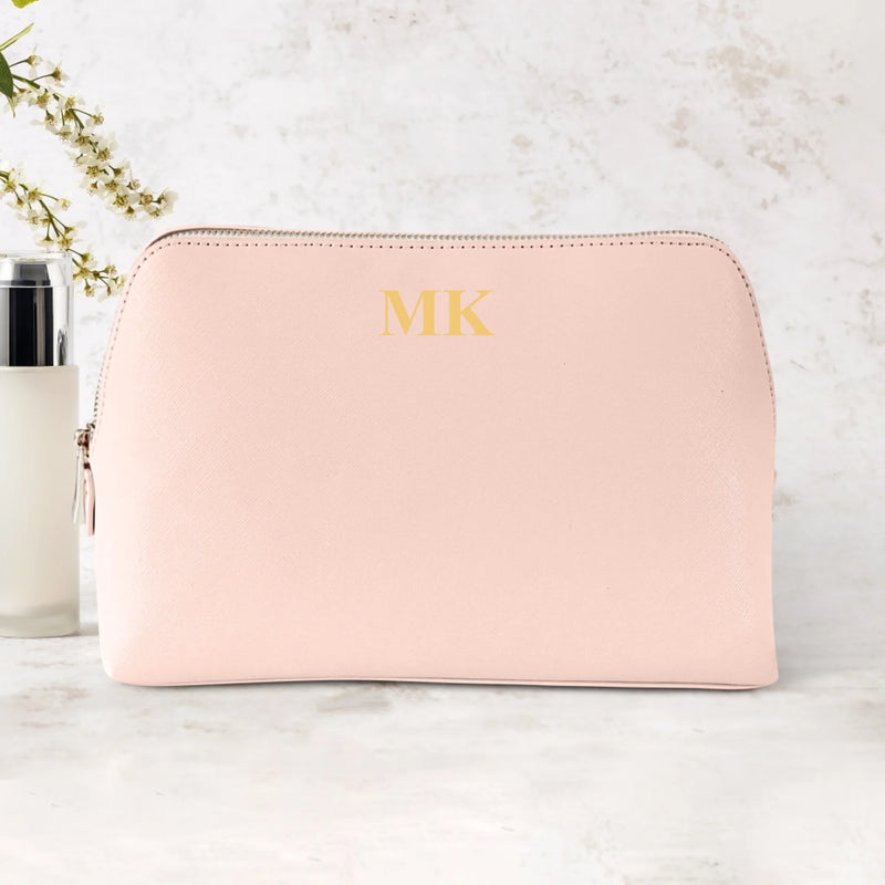 Deine Initialen - Personalisierte PU Kosmetiktasche mit Glanzfolie und Name