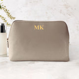 Deine Initialen - Personalisierte PU Kosmetiktasche mit Glanzfolie und Name