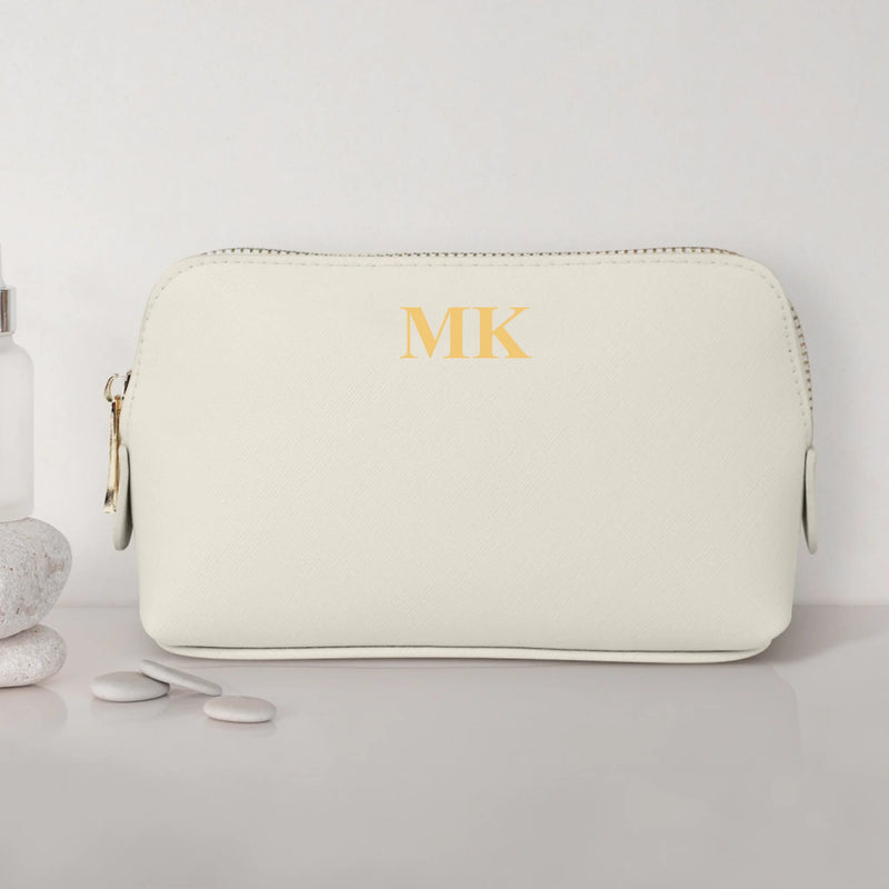 Deine Initialen - Personalisierte PU Kosmetiktasche mit Glanzfolie und Name