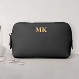 Deine Initialen - Personalisierte PU Kosmetiktasche mit Glanzfolie und Name