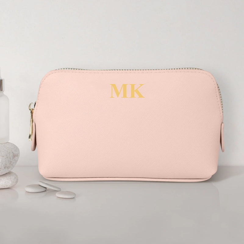 Deine Initialen - Personalisierte PU Kosmetiktasche mit Glanzfolie und Name