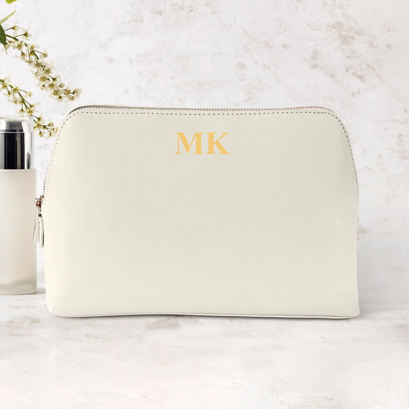 Deine Initialen - Personalisierte PU Kosmetiktasche mit Glanzfolie und Name