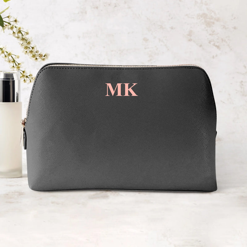 Deine Initialen - Personalisierte PU Kosmetiktasche mit Glanzfolie und Name