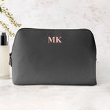 Deine Initialen - Personalisierte PU Kosmetiktasche mit Glanzfolie und Name