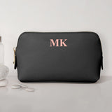 Deine Initialen - Personalisierte PU Kosmetiktasche mit Glanzfolie und Name