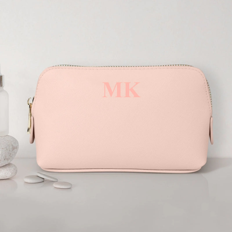 Deine Initialen - Personalisierte PU Kosmetiktasche mit Glanzfolie und Name