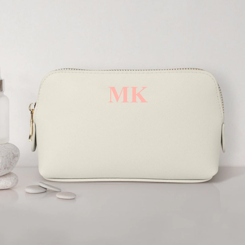 Deine Initialen - Personalisierte PU Kosmetiktasche mit Glanzfolie und Name