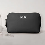 Deine Initialen - Personalisierte PU Kosmetiktasche mit Glanzfolie und Name