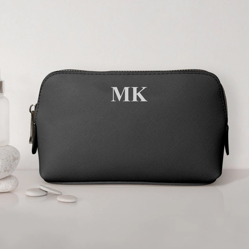 Deine Initialen - Personalisierte PU Kosmetiktasche mit Glanzfolie und Name