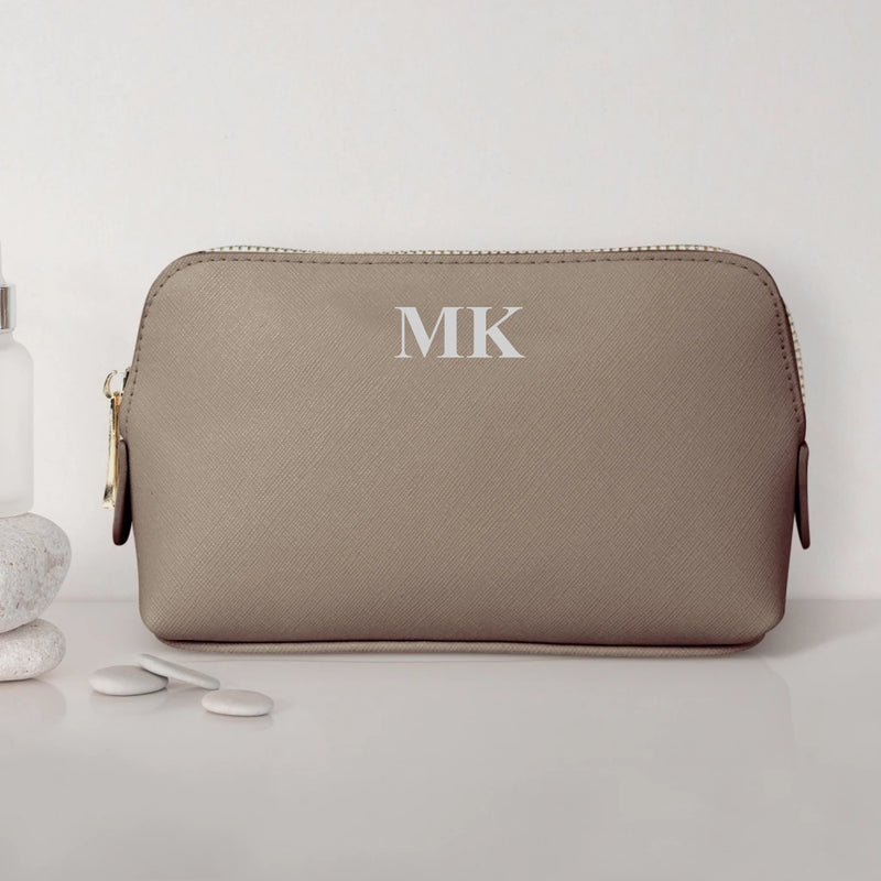 Deine Initialen - Personalisierte PU Kosmetiktasche mit Glanzfolie und Name