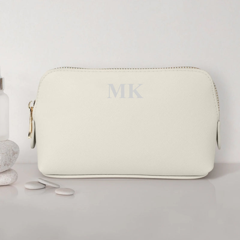 Deine Initialen - Personalisierte PU Kosmetiktasche mit Glanzfolie und Name