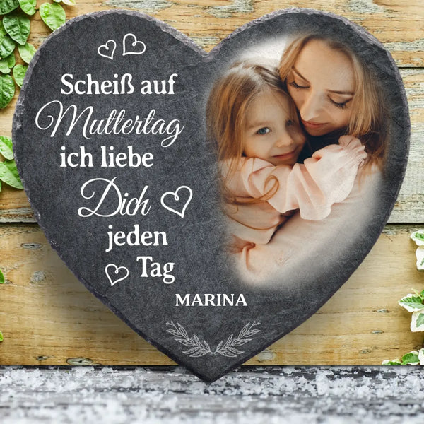 Muttertag - Personalisiertes Schieferherz für Mama zum Muttertag