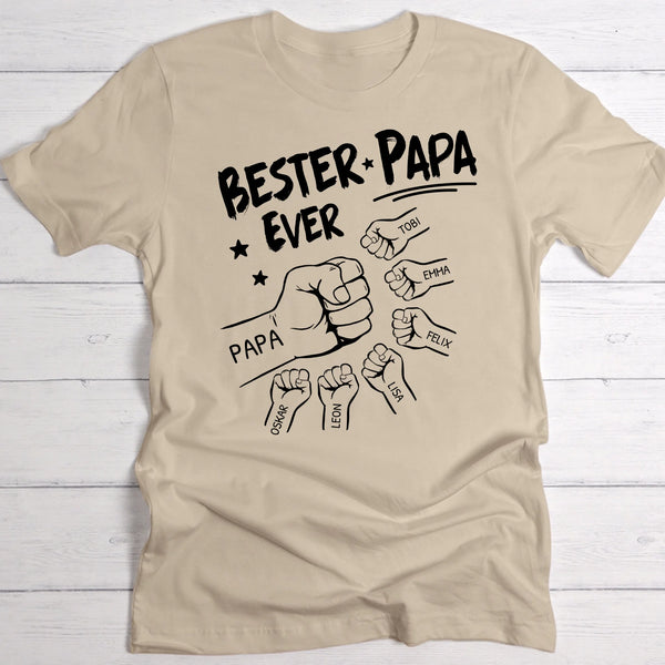 Bester Papa Ever - Personalisiertes T-Shirt für Papa und Opa