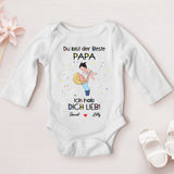 weißer Langarm-Babybody personalisierbar - gefertigt von Love & Faith