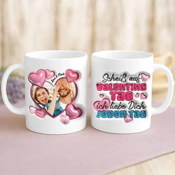 Weiße Tasse mit personalisiertem Spruch und Namen – individuelle Geschenkidee von Love & Faith