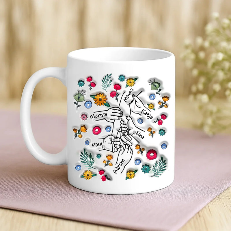 Weiße Tasse mit personalisiertem Spruch und Namen – individuelle Geschenkidee von Love & Faith