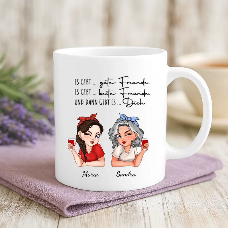 Weiße Tasse mit personalisiertem Spruch und Namen – individuelle Geschenkidee von Love & Faith