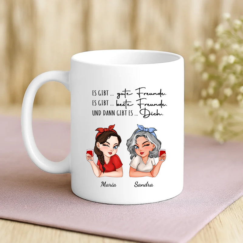 Weiße Tasse mit personalisiertem Spruch und Namen – individuelle Geschenkidee von Love & Faith