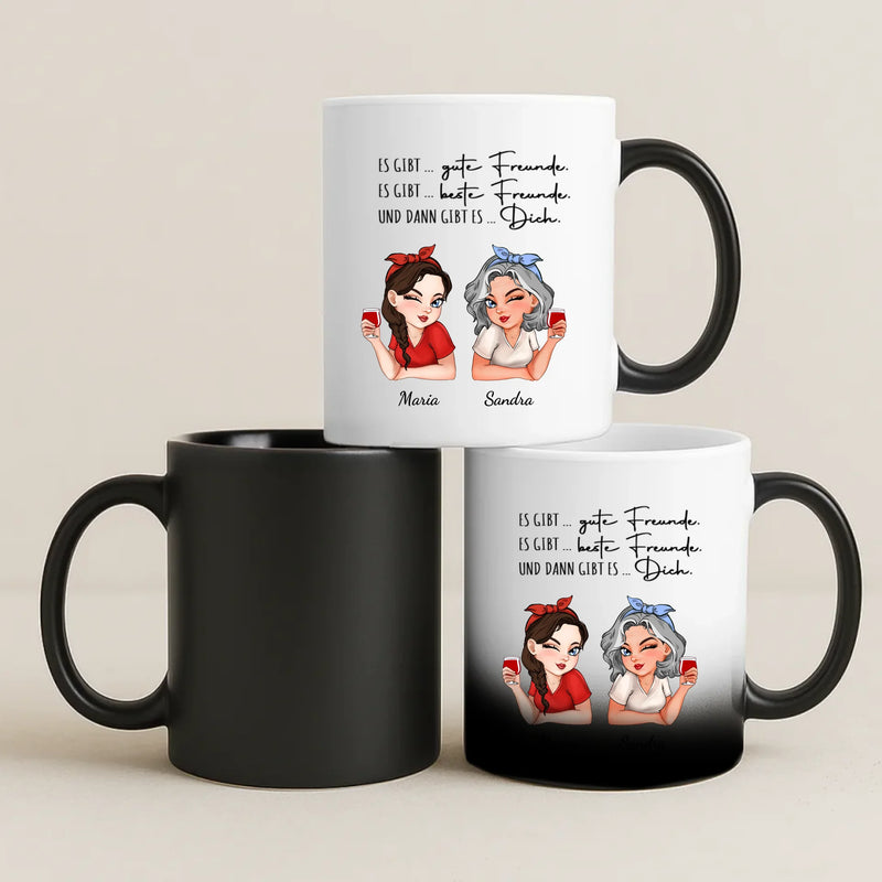 Magische Tasse mit Thermo-Farbwechsel und personalisiertem Namen – witzige Geschenkidee von Love & Faith