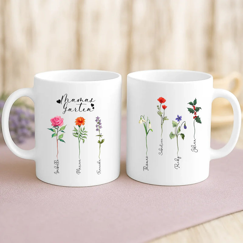 Weiße Tasse mit personalisiertem Spruch und Namen – individuelle Geschenkidee von Love & Faith