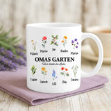 Personalisierte Tasse mit Druck für Oma – Omas Blumen – Motiv 2