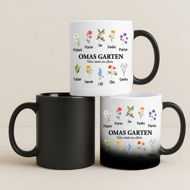 Magische Tasse mit Thermo-Farbwechsel und personalisiertem Namen – witzige Geschenkidee von Love & Faith