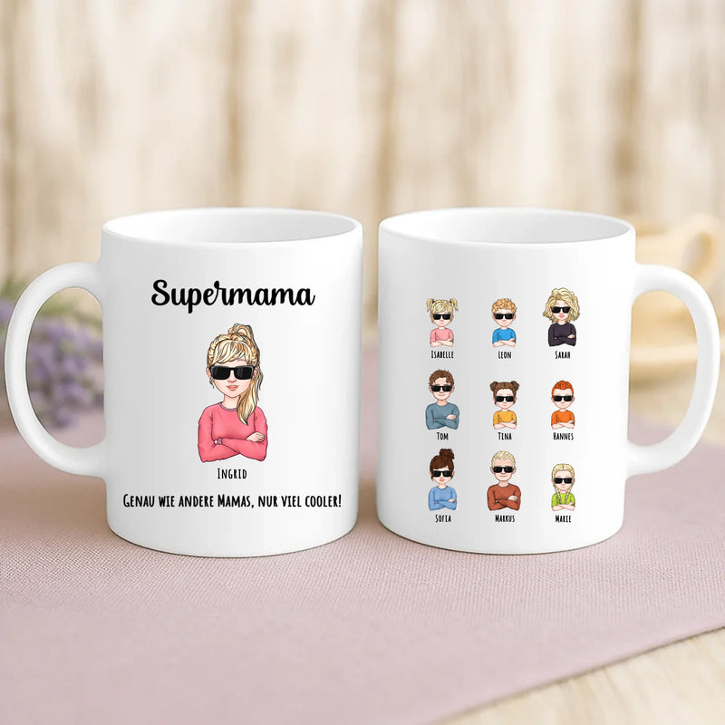 Weiße Tasse mit personalisiertem Spruch und Namen – individuelle Geschenkidee von Love & Faith