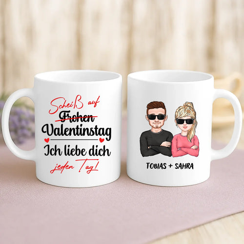 Personalisierte Tasse mit Druck für Paare – Ich liebe dich mehr