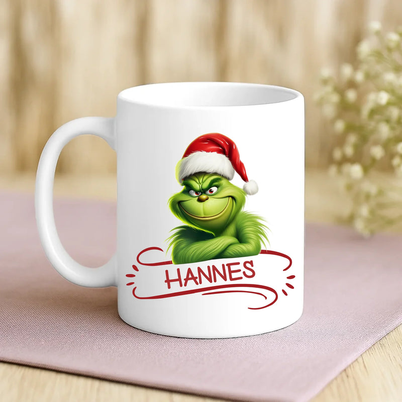 Weiße Tasse mit personalisiertem Spruch und Namen – individuelle Geschenkidee von Love & Faith