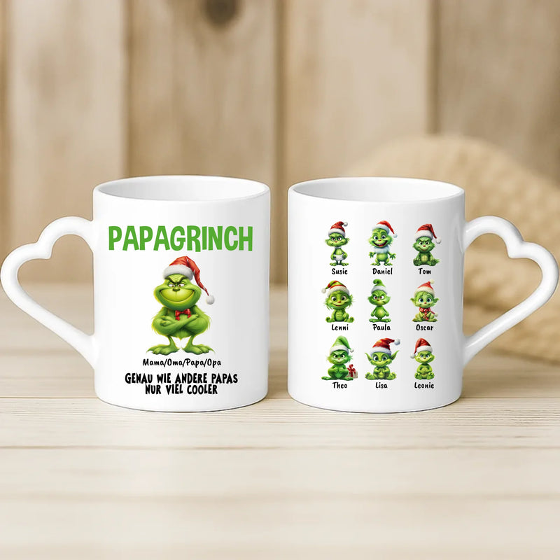 Weiße Tasse mit Herzhenkel und personalisiertem Namen – romantische Geschenkidee von Love & Faith