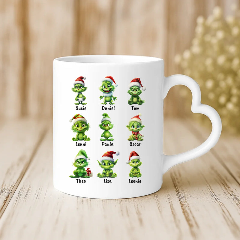 Weiße Tasse mit Herzhenkel und personalisiertem Namen – romantische Geschenkidee von Love & Faith