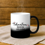Magische Tasse mit Thermo-Farbwechsel und personalisiertem Namen – witzige Geschenkidee von Love & Faith
